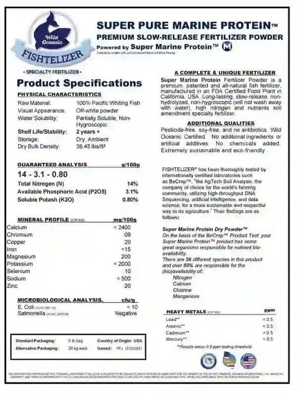 Fishtelizer® - All Natural Patented, Premium Fish Fertilizer For Plants & Vegetables - Fishtelizer® by Advance Intl.