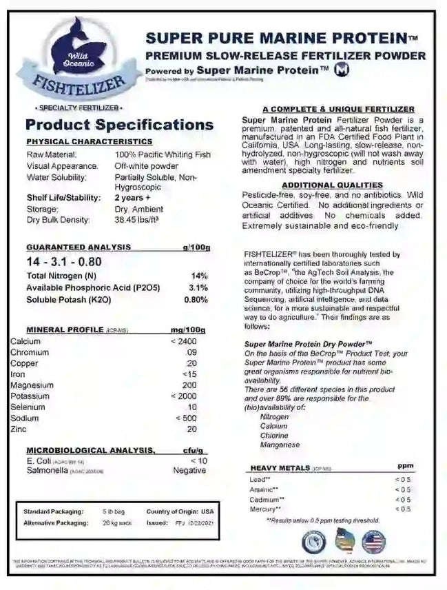 Fishtelizer® - All Natural Patented, Premium Fish Fertilizer For Plants & Vegetables - Fishtelizer® by Advance Intl.